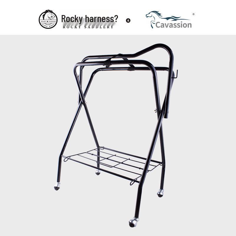 Foldable Wheeled Saddle Rack: Movable Saddle Storage Equestrian Tack One Size стандартный