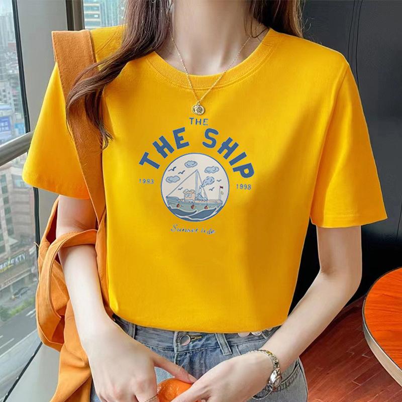 VEZFAA Damenmode Casual Sommer Frühling Kurzarm O-Ausschnitt Blusen & Hemden