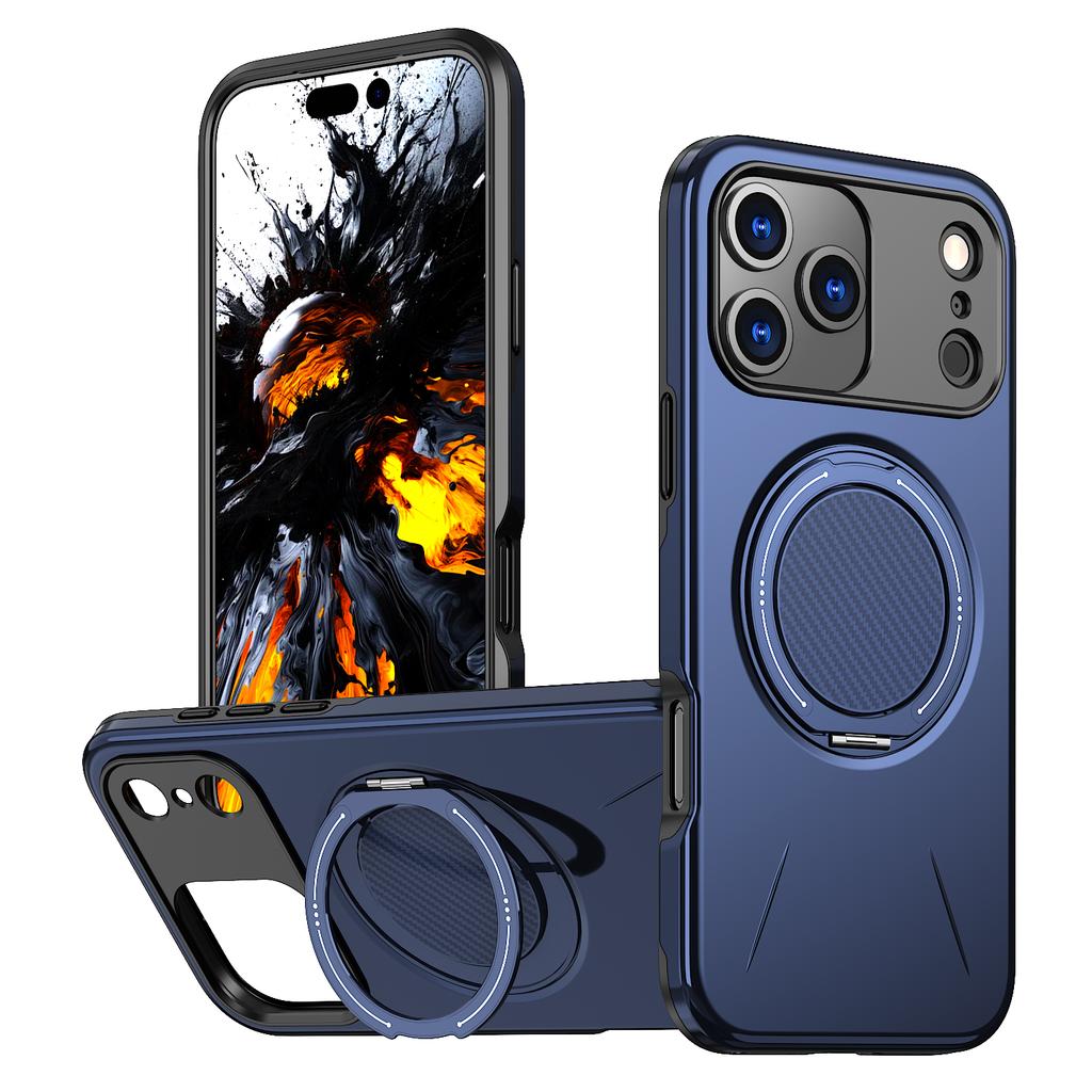 Matte Soft Silicone 360° Ring Rotate Bracket Magnetic For Magsafe Case For iPhone 17 Air 16 15 14 Plus 13 12 Pro Max 11 XR Cover