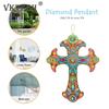 Peinture au Diamant DIY Pendentif Croix Mosaïque Artistique Acrylique Kit Strass Ornements Muraux Suspendus Décorations de Maison Cadeaux Unilatéral Dri
