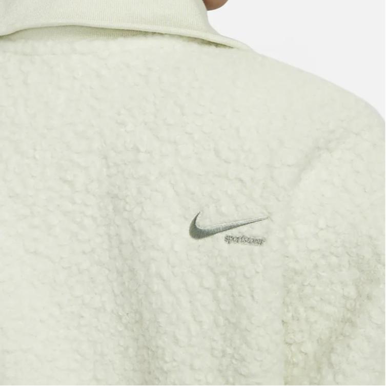Nike Sportos egyszínű félcipzáras galléros rövid alkalmi hosszú ujjú pulóver női felső világoszöld FB8786-020