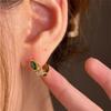 French Retro Gold Earrings Zircon Inlaid Earrings Personalized Exquisite Ear Jewelry
