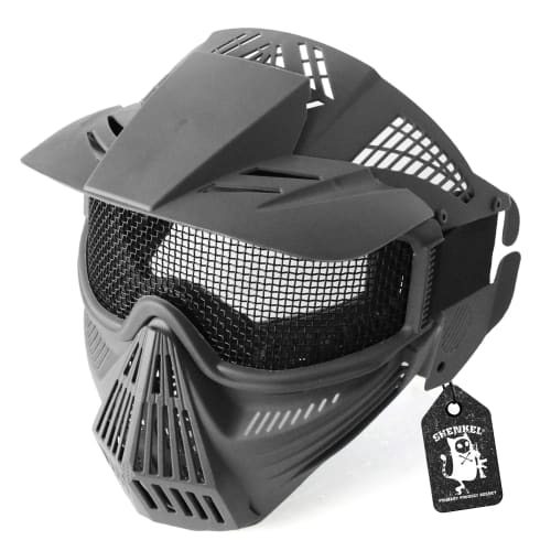 Full Face Shooting Mask Mesh Type (Black) Face Guard for Airsoft, Survival Games, and Cosplay