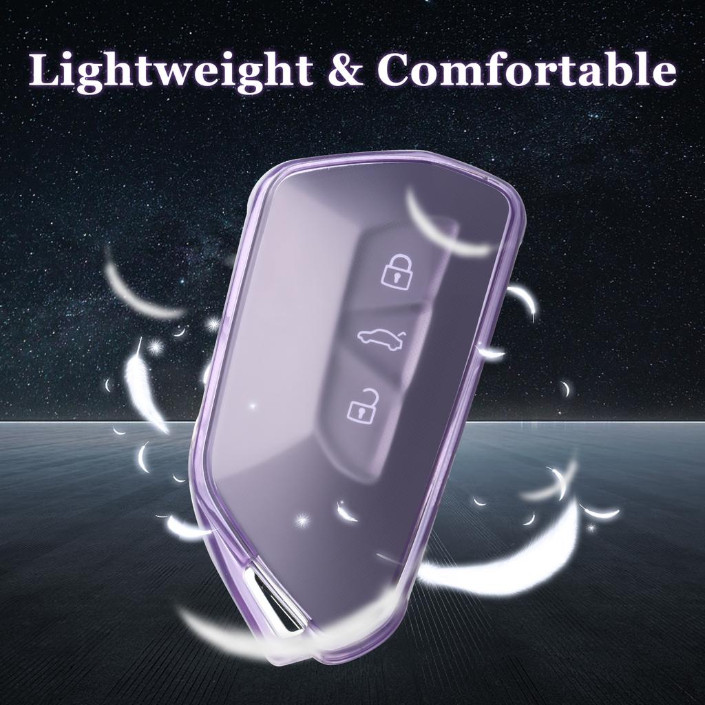For VW Volkswagen Golf 8  ID.3 ID.4 Skoda Octavia A8 MK4 MK8 2022 2021 GTI R TPU Transparent Car Key Fob Case Cover Accessories
