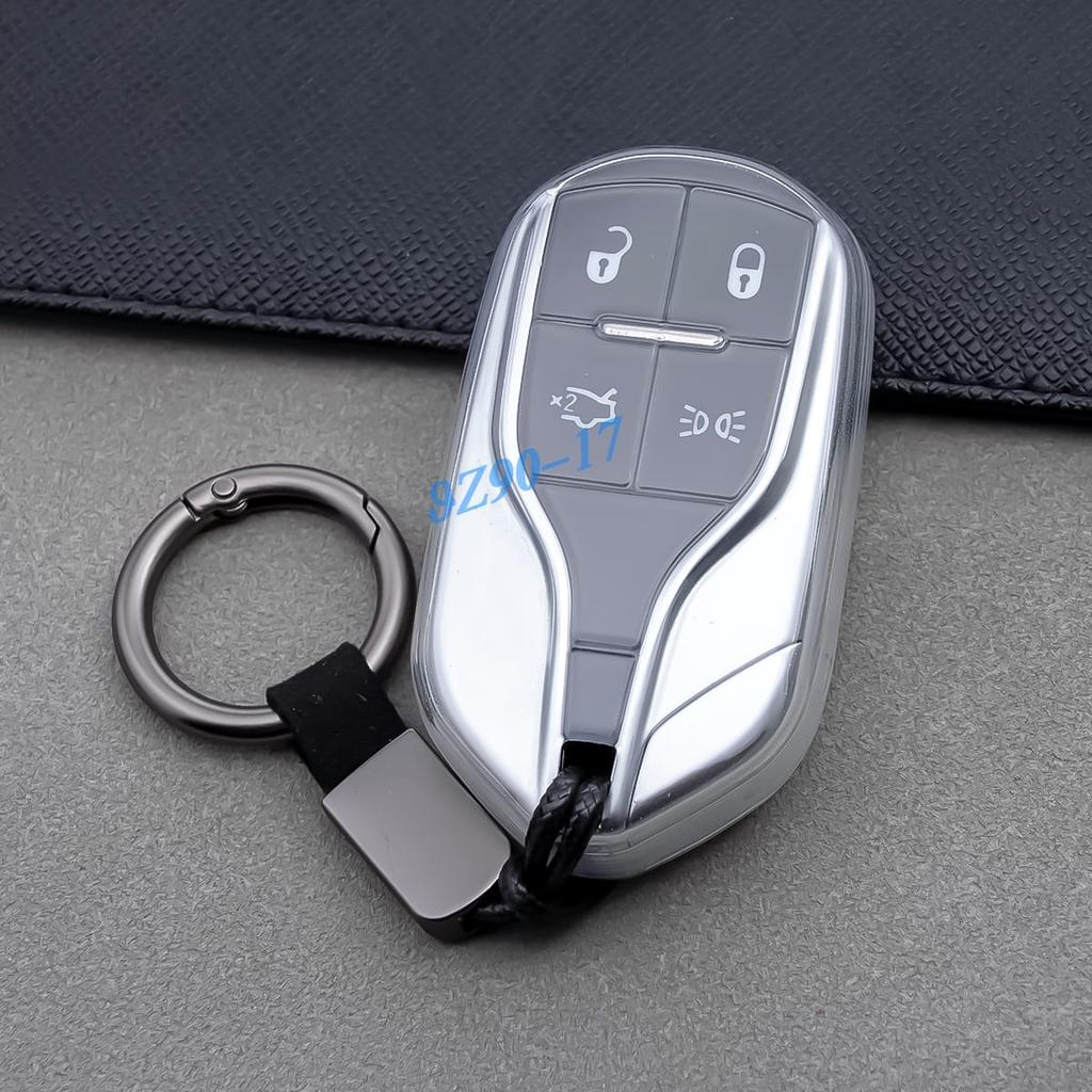 Clear Fully Transparent Tpu Car Smart Key Cover Case For Maserati Ghibli Levante Quattroporte 2014- Accessories