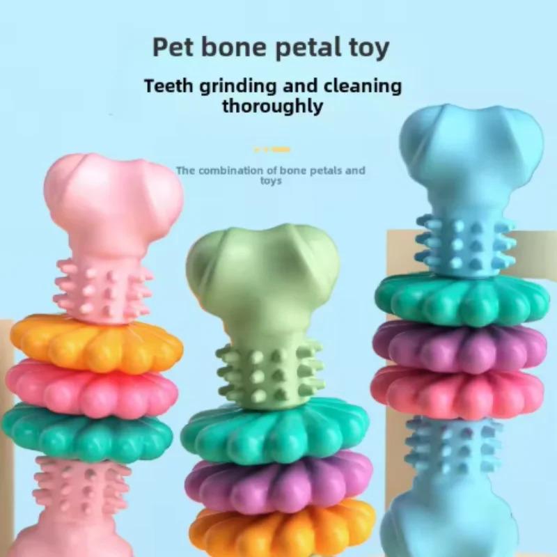 Durable TPR Dog Bone Teething Toy for Aggressive Chewers Interactive Puppy Teething Relief Toy Long Lasting Gnawing Resistance