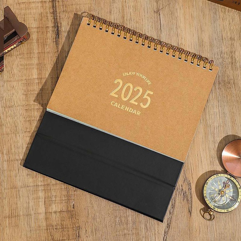 2025 English Desk Calendar Morandi No Print Cross-border Calendar Desktop Open Memo Ornament