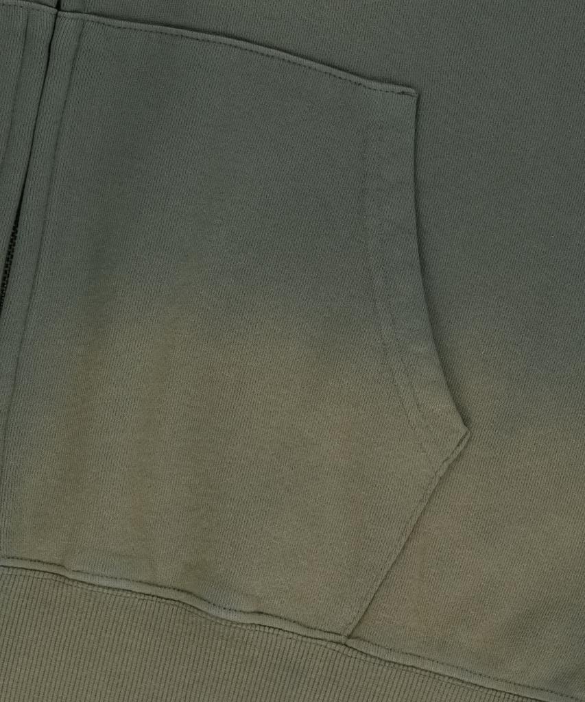 Brownbreath Sprayed Tag Hood Zip Up - Khaki