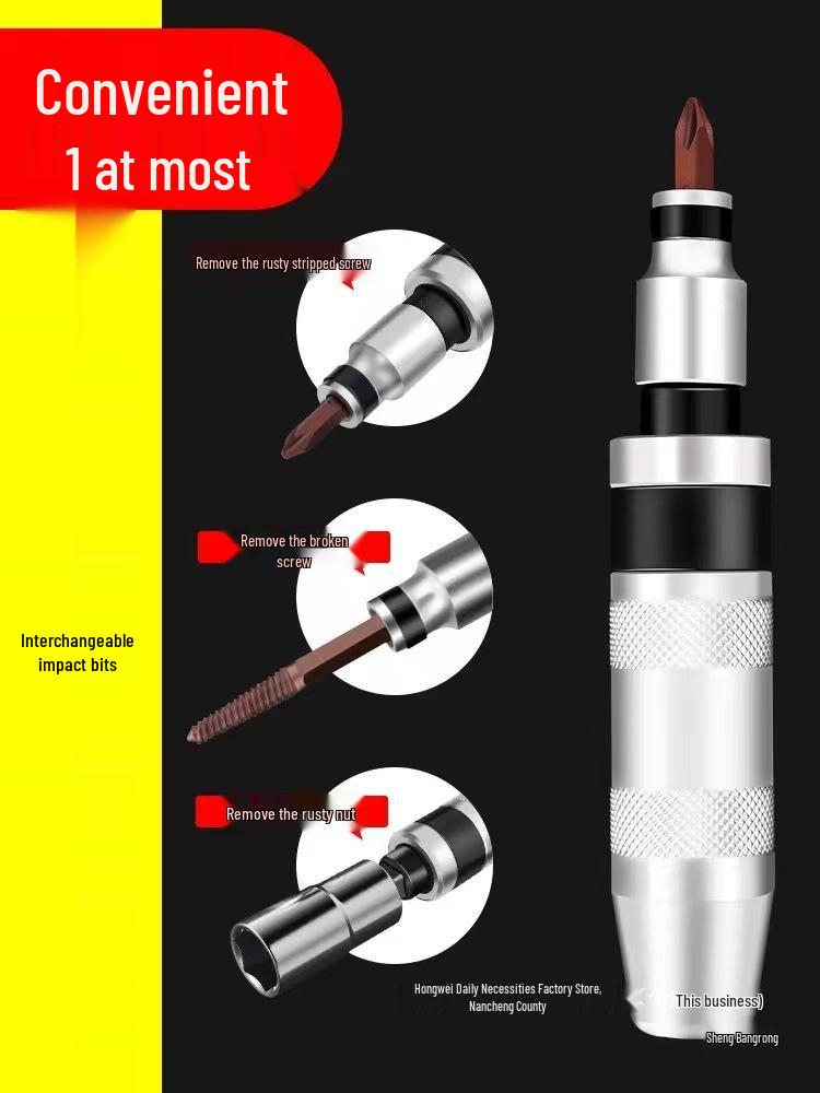 Multifunctional Impact Screwdriver Tool Set with Impact Bits