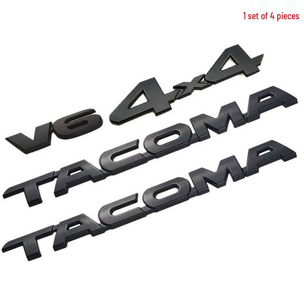 4-Piece Frosted Black ABS Door & Fender Letter Decals for Pickup Trucks