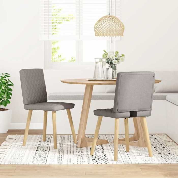 VidaXL Dining Chairs Set of 2 Taupe Fabric, Chair, Living Room Chair, Accent Chair, Kitchen Chair, Room Seat 4101127