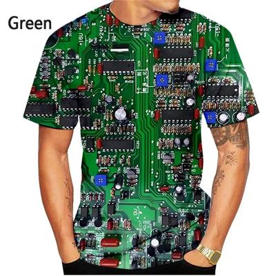 Fashion Circuit Board 3d Printed T-shirt Electronic Chip T-shirt Men Ladies Summer Casual Short Sleeve Streetwear Tshirt Top