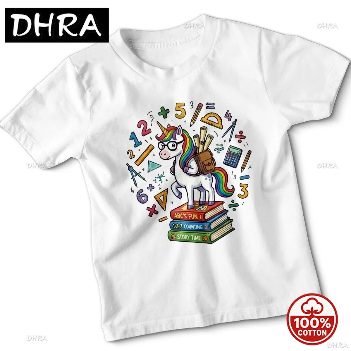 Cute Unicorn ABCs Counting Learning Education Girls Kids TShirt Back To School Chill Urban Tops Shirt Streetwear Street Fashion S