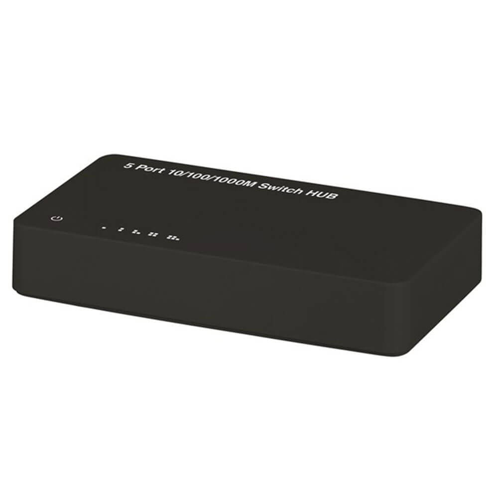 Jaycar 10/100/1000Mbit/s Switch-Hub mit Netzteil (5 Ports)