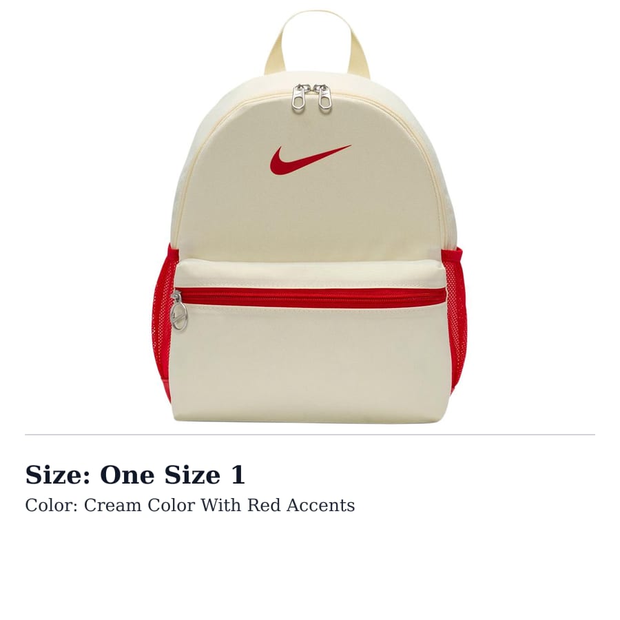 Nike Polyester Backpack Mini Kids' Cream & Red FZ7222-113