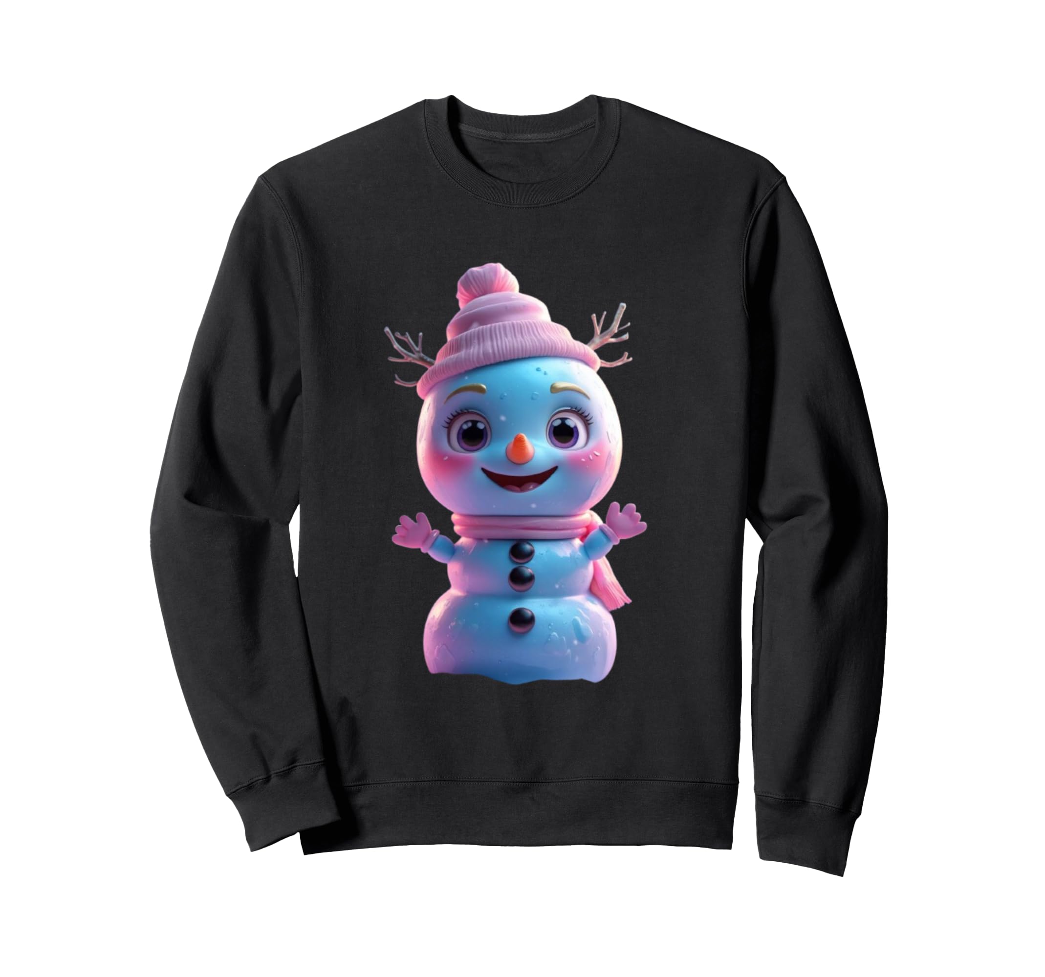 

Cute Watercolor Snowman Funny Unisex Design and Sweatshirt Men s Women s T-Shirt чёрный