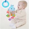 Baby Pull String Activity Plush Toy with Teether Rattle & Squeaker Crib Stroller Mobile Toys Fine Motor Skills Development Toys with Rich Accessories