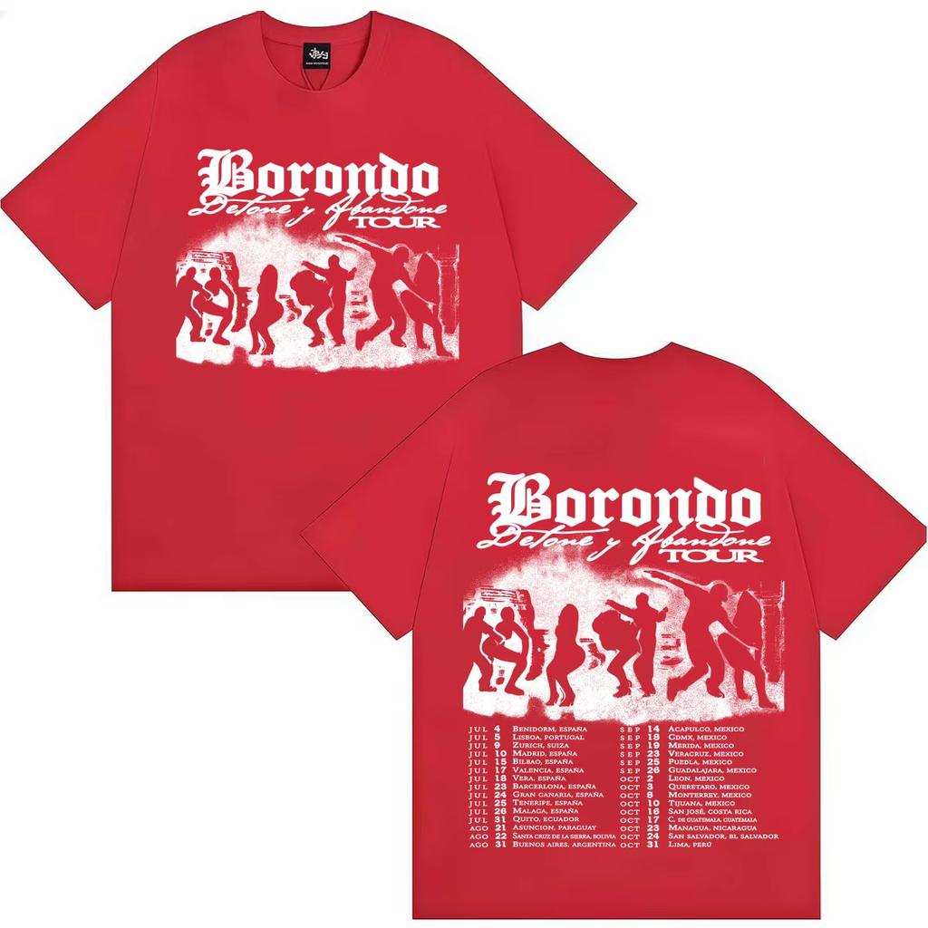 Rapper BEELE Borondo Tour 2026 Grafica Maglietta Uomo Hip Hop Alta Qualità T-shirt Estate Moda T-shirt Trendy