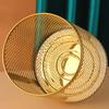 Stylový koš na papír z nerezové síťoviny pro moderní vzhled Velkokapacitní kovový zlatý odpadkový koš Iluzorní barva