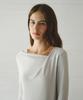 LENINA Roel Drape Neck T-Shirt_Light Gray