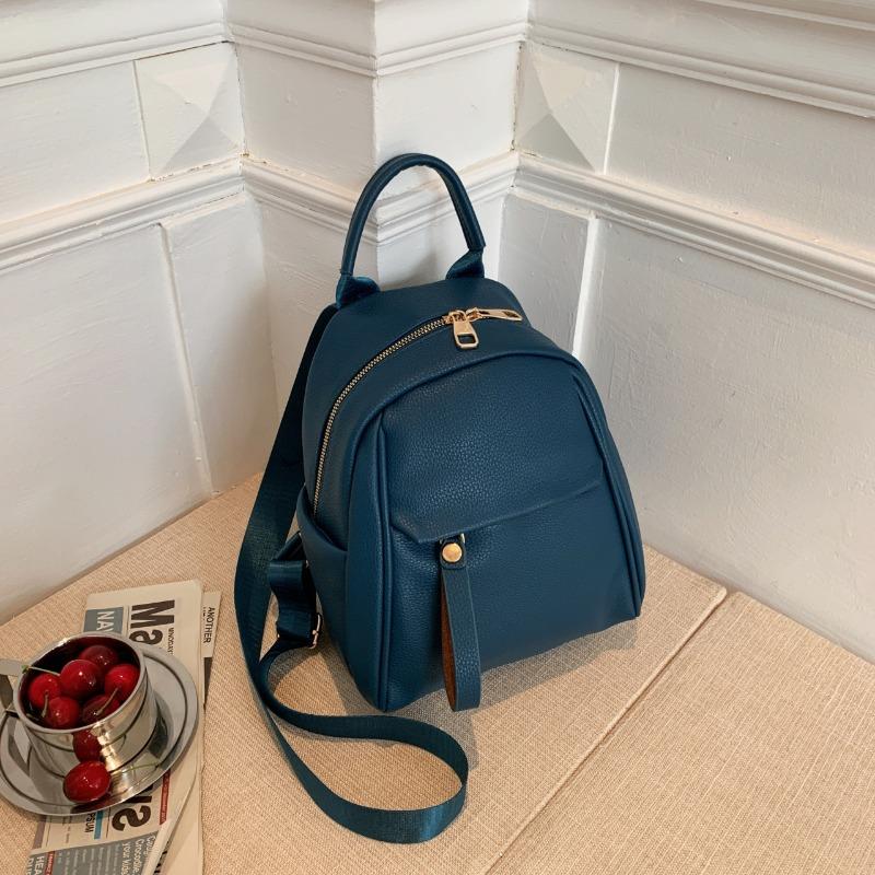 Soft Leather Large Capacity Women's Backpack Simple Casual New Fashion Mommy Backpack Schoolbag Tide