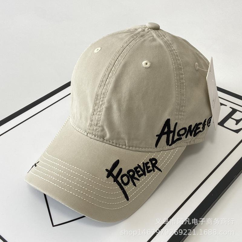 American Side Letter Soft Top Baseball Cap Women's Spring and Summer Wide Brim Sun Hat Street Versatile Cap Men