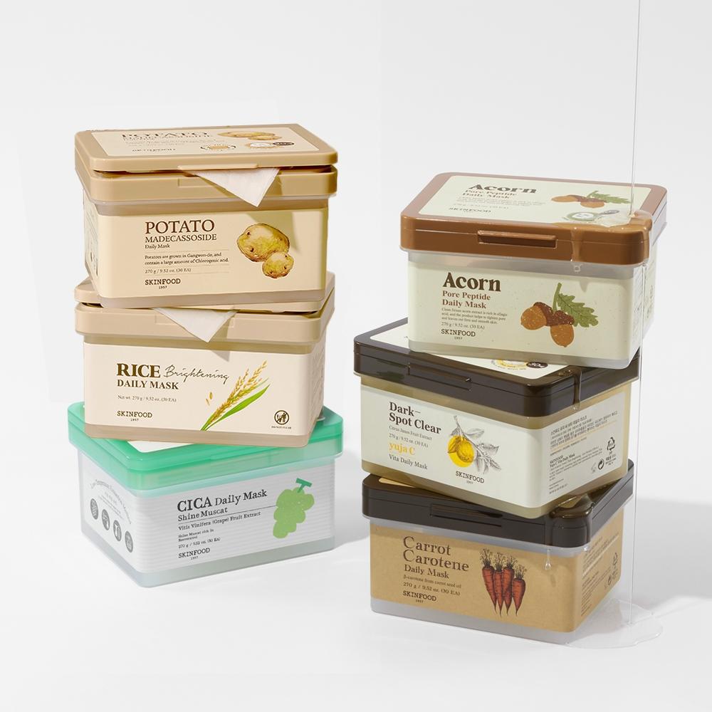 Skinfood [5 Minute Mask Pack] Skinfood Daily Mask 30 Sheets 6 Types [Calming Barrier] Shine Muscat Daily Mask