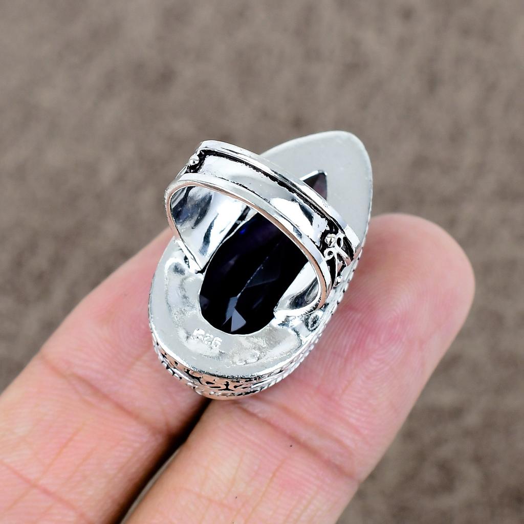 Amethyst Genstone Handmade 925 Sterling Silver Jewelry Ring Size 7 KKG-483