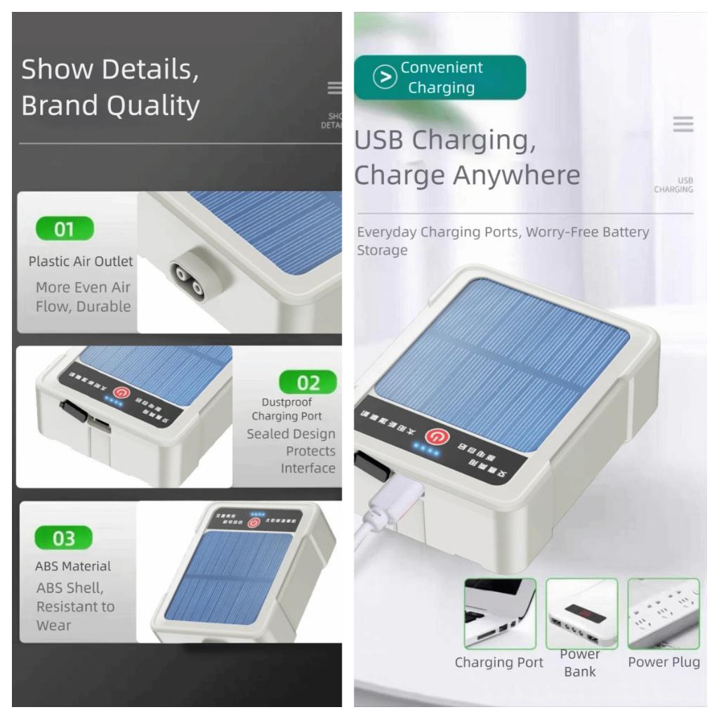 New Solar Oxygen Pump USB Rechargeable High Power Ultra-Quiet Fish Tank Aerator Outdoor Fishing and Fish Farming Oxygenator Outdoor Fishing