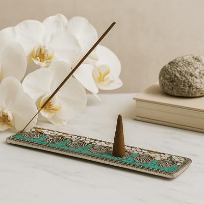 Incense Holder Seven Chakra Tibetan Ceramic Mosaic