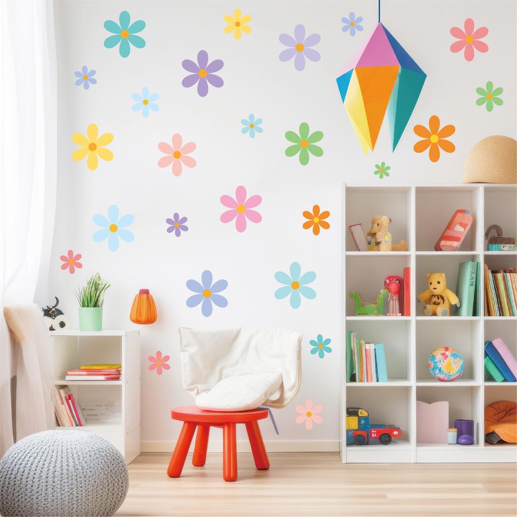 12 adesivos de parede de flores Primavera pequenas flores pastoral casa sala de estar quarto fundo decoração de parede adesivos de parede autoadesivos