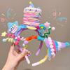 Creative Rainbow Stars Birthday Atmosphere Headband Torsion Bar Eye Catching Birthday Hair Hoop Cake Headband Hair Accessories