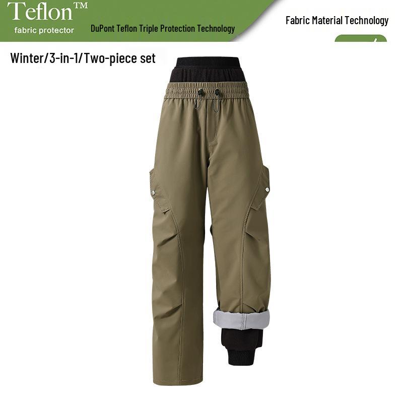 Pantaloni da Sci Soft Shell Impermeabili Antivento Unisex per Primavera/Autunno - Gamba Dritta Alpinismo Outdoor