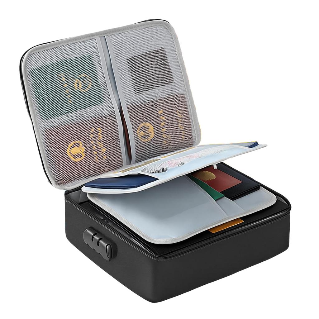 Caravan Fireproof Bag with Combination Large for Important Document Fireproof Document Storage Ideal for Business Trips and Disaster Preparedness