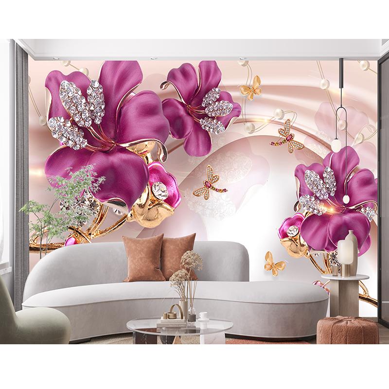 

Европейские розовые цветы 3d обои Цветочные фрески Гостиная Спальня Фоновые настенные фрески Украшение 200 cm(W) x 140 cm(H)