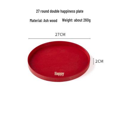 ZISIZ Wooden Round Serving Tray
