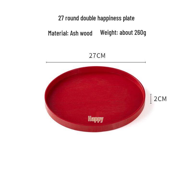 

ZISIZ Wooden Round Serving Tray