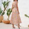 Women's Summer Floral Print Dress Fashion Sleeveless Beach Dress