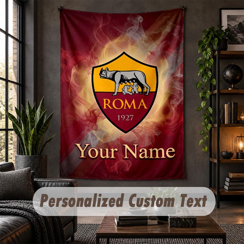 Wall Tapestry AS Roma Print Custom Name Text Wall Hanging Home Decor