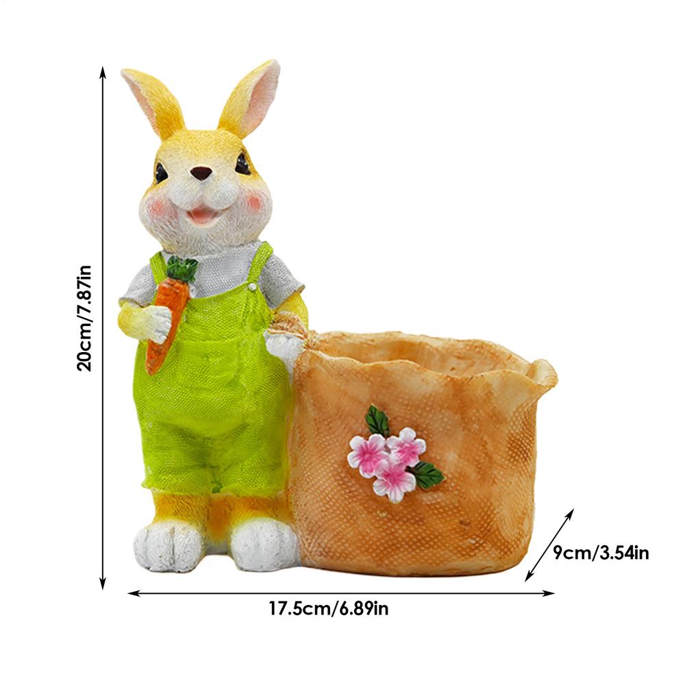 Niedlicher Hase Sukkulenten Blumentopf Garten Grünpflanze Harz Blumentopf Ostern Dekorative Pflanzgefäße Für Hof Balkon Dekor