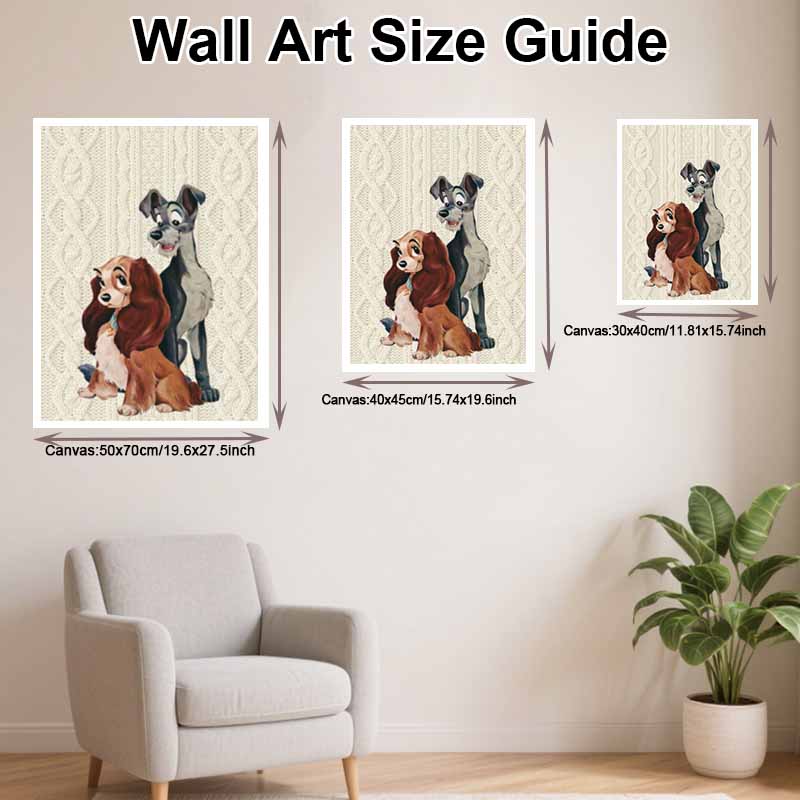 Disney Diamond Painting 5D DIY Lady and the Tramp Diamond Painting Art Diamond Painting Kit Adult/Beginner Gift Idea Home Decor