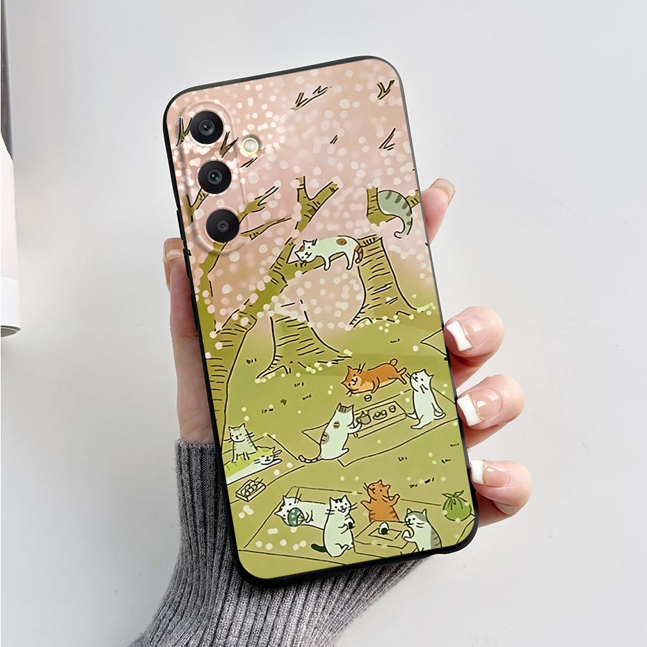 For Samsung A25 5G Case SM-A256B Stylish Painted Soft Silicone Shockproof Cover For Samsung Galaxy A15 A25 A35 A55 5G 2023 Capa