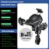 Motorcycle Phone Holder Shock Absorber Anti-Shake Handlebar Rearview Mirror Mount Anti-Theft Mobile Phone Stand for 5.4-7.2 Inch