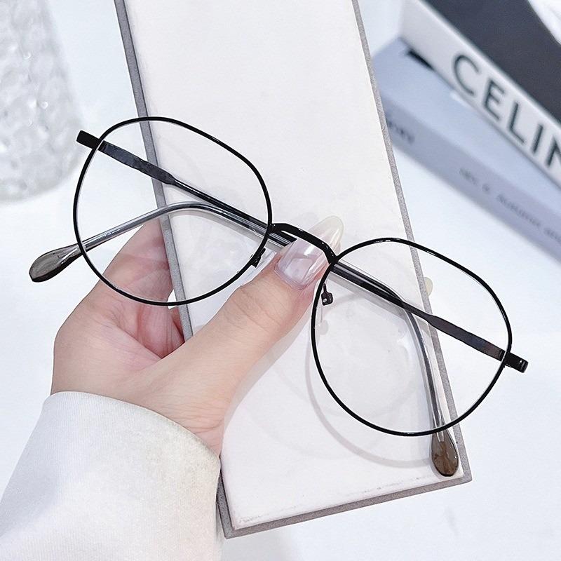 Stylish Metal Frame Anti Blue Light Glasses Flat Mirror Anti Radiation Computer Glasses for Eye Protection