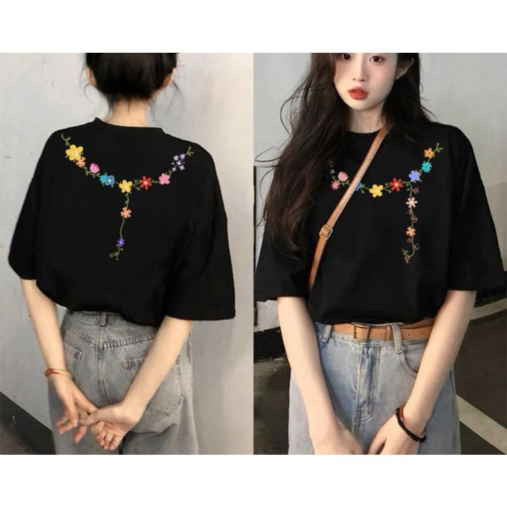 Women s Summer Short-Sleeve T-Shirt, Loose Fit, Slimming, Versatile & Fashionable Half-Sleeve Top XXS