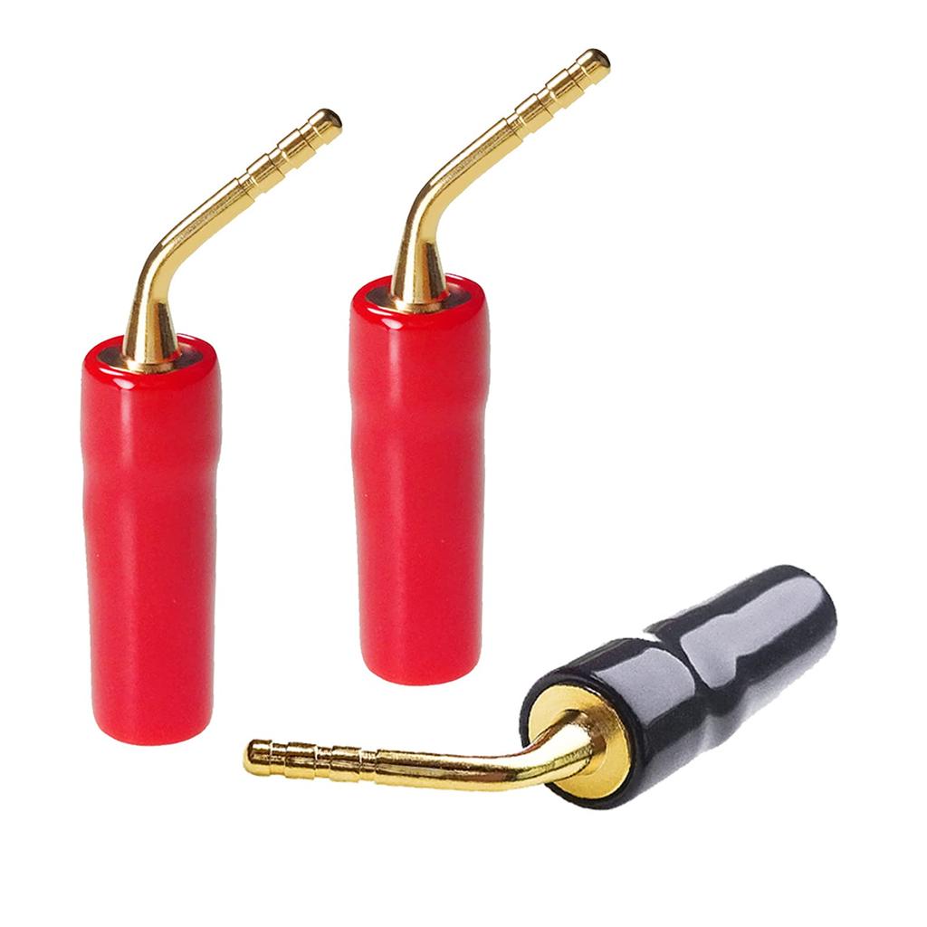 Cleqee 24K Gold Plated Set of 8 Terminals 2mm Banana Plug 8 Pieces Solderless Terminals 2mm Pin Type Audio Banana Plug Speaker Cable Terminal Blug