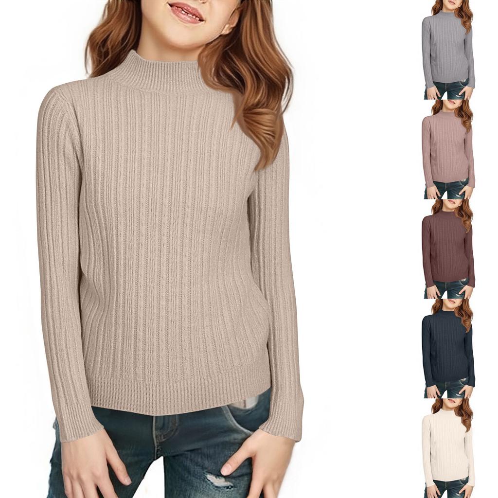 Children's Fashionable Casual Half-high Collar Bottoming Shirt Long-sleeved Top