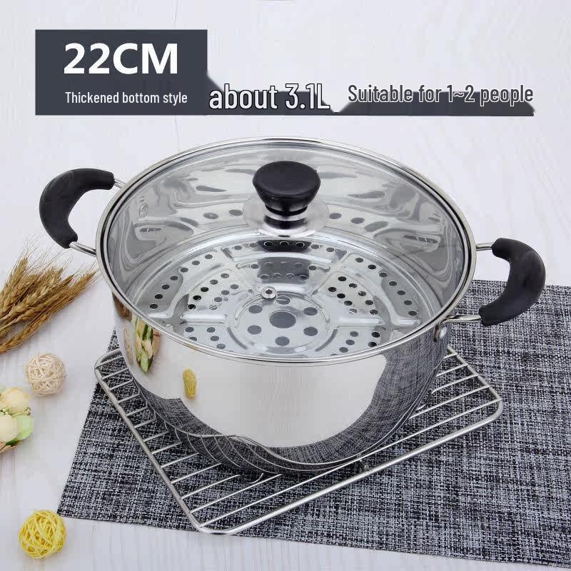 Stainless Steel Induction Steamer & Soup Pot