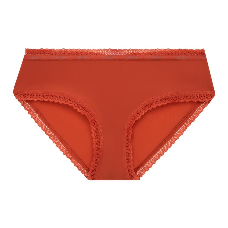 

Calvin Klein Sexy Lace Panel Cotton Briefs Women underwear Sunset-Red QD3767XAU S