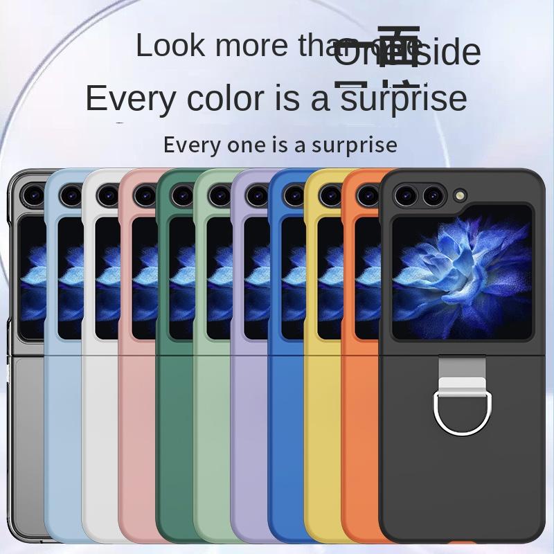 Hårt Skal Plast Ring Telefonfodral för Samsung Galaxy Z Flip 6 5 4 3 Flip6 Flip5 Flip4 Flip3 5G Skyddande Stöttåligt Skal